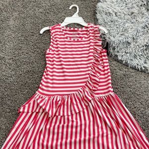 Girls wonder nation pink stripe stretchy dress